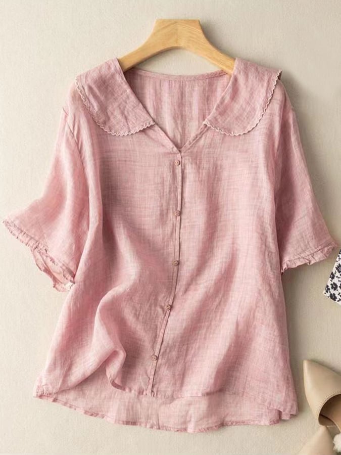 Classic Casual Womens Short Sleeve Shirt
