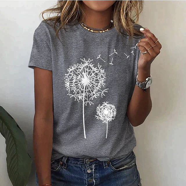 Relaxed Fit Floral Womens Tee Shirt - ModishWorld