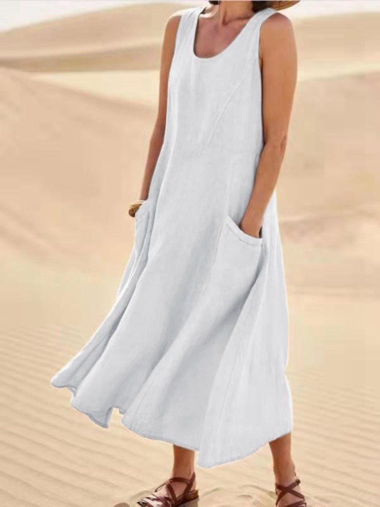 Comfortable Casual Warm Weather Midi Dress