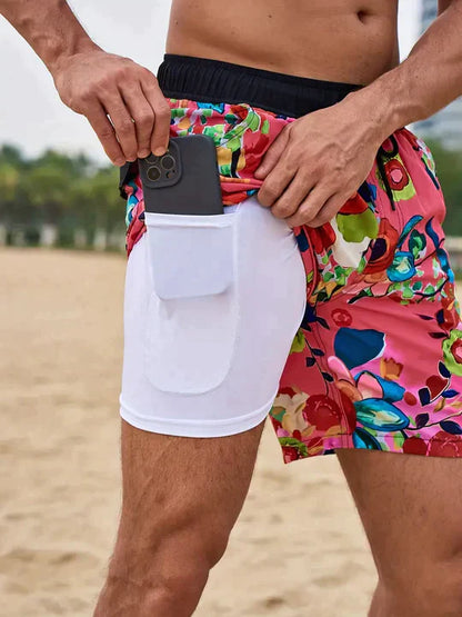 Moisture Wicking Athletic Swim Trunks for Men