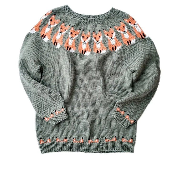 Classic Patterned Crew Neck Sweater for Women