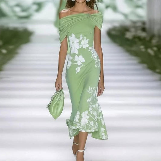 Chic Cold Shoulder Mid Length Dress - Modish World