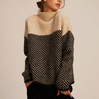 Multicolor Crew Neck Women's Sweater - ModishWorld