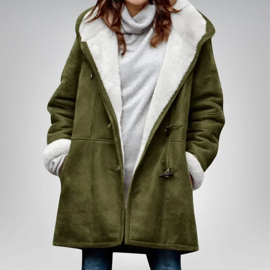 Warm Women's Hooded Fleece Coat with Pockets - ModishWorld