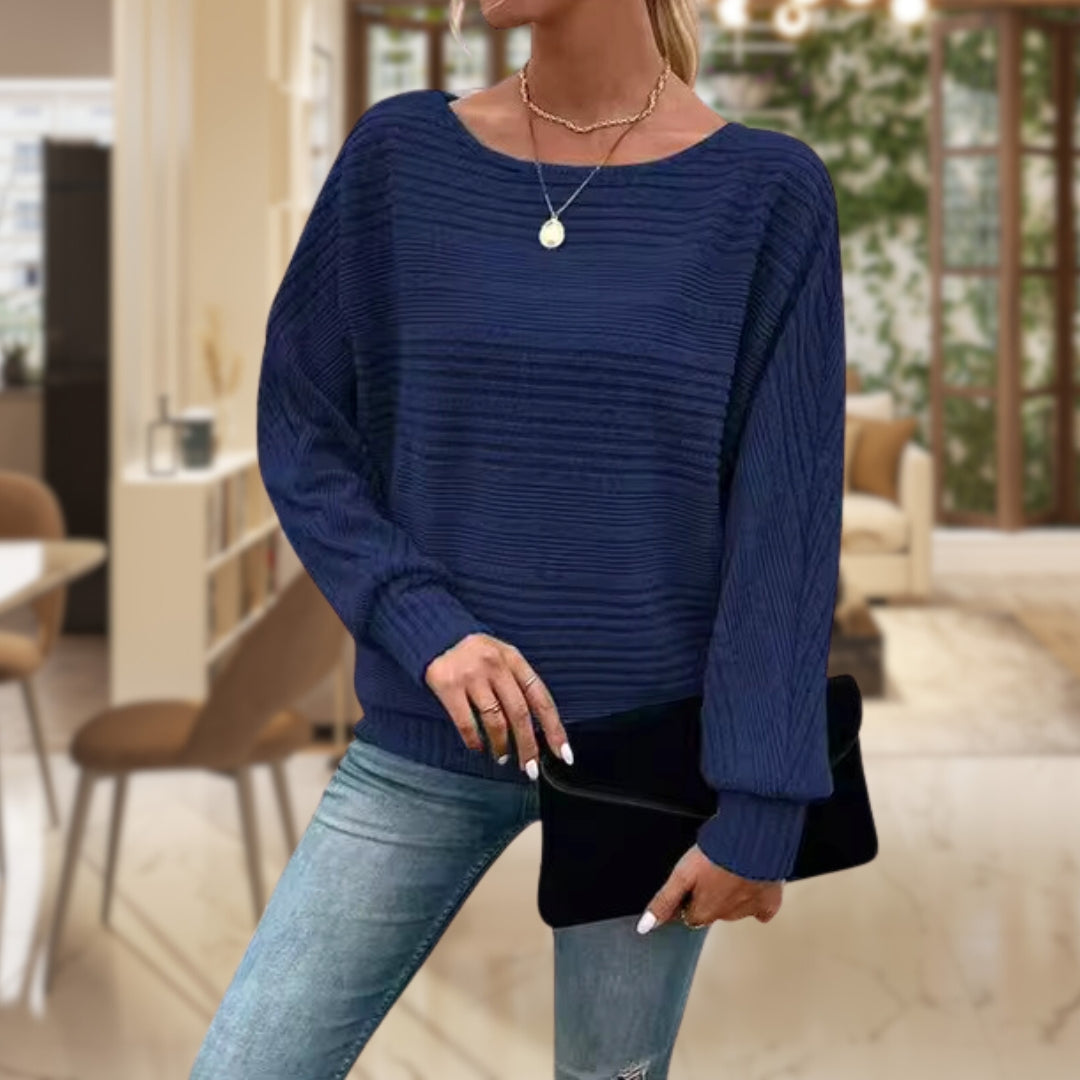 Casual Striped Knit Women's Blouse