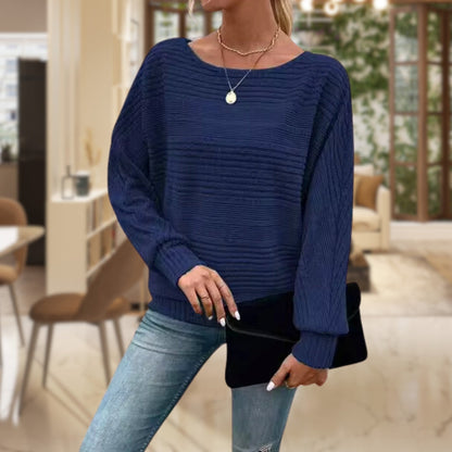 Casual Striped Knit Women's Blouse