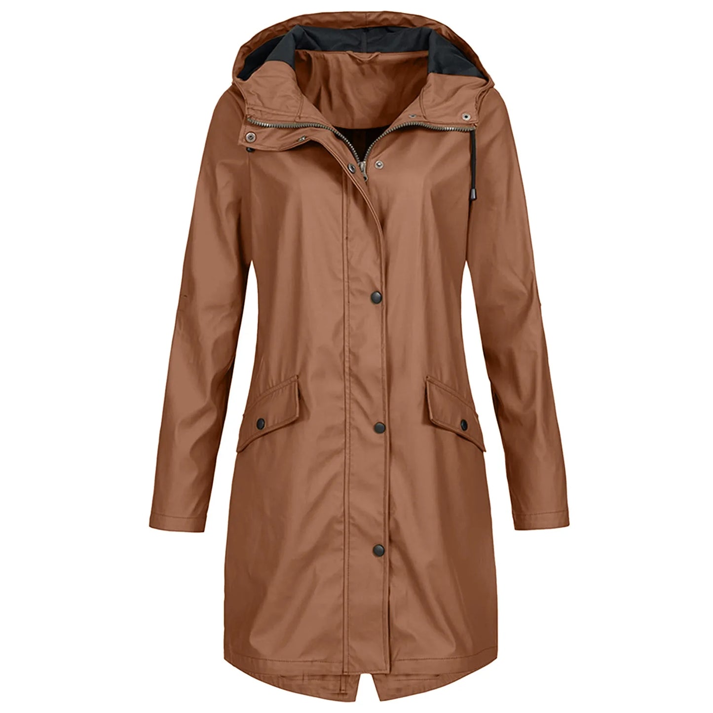 Women's Large Waterproof Parka - Hooded & Rainproof Coat
