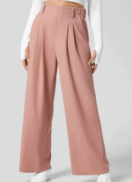 Comfortable High Waisted Wide Leg Office Pants