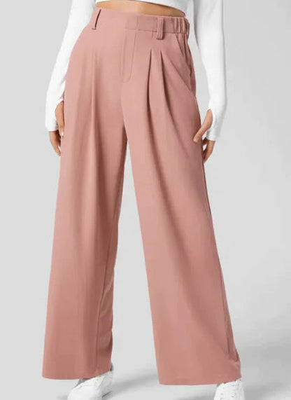Comfortable High Waisted Wide Leg Office Pants