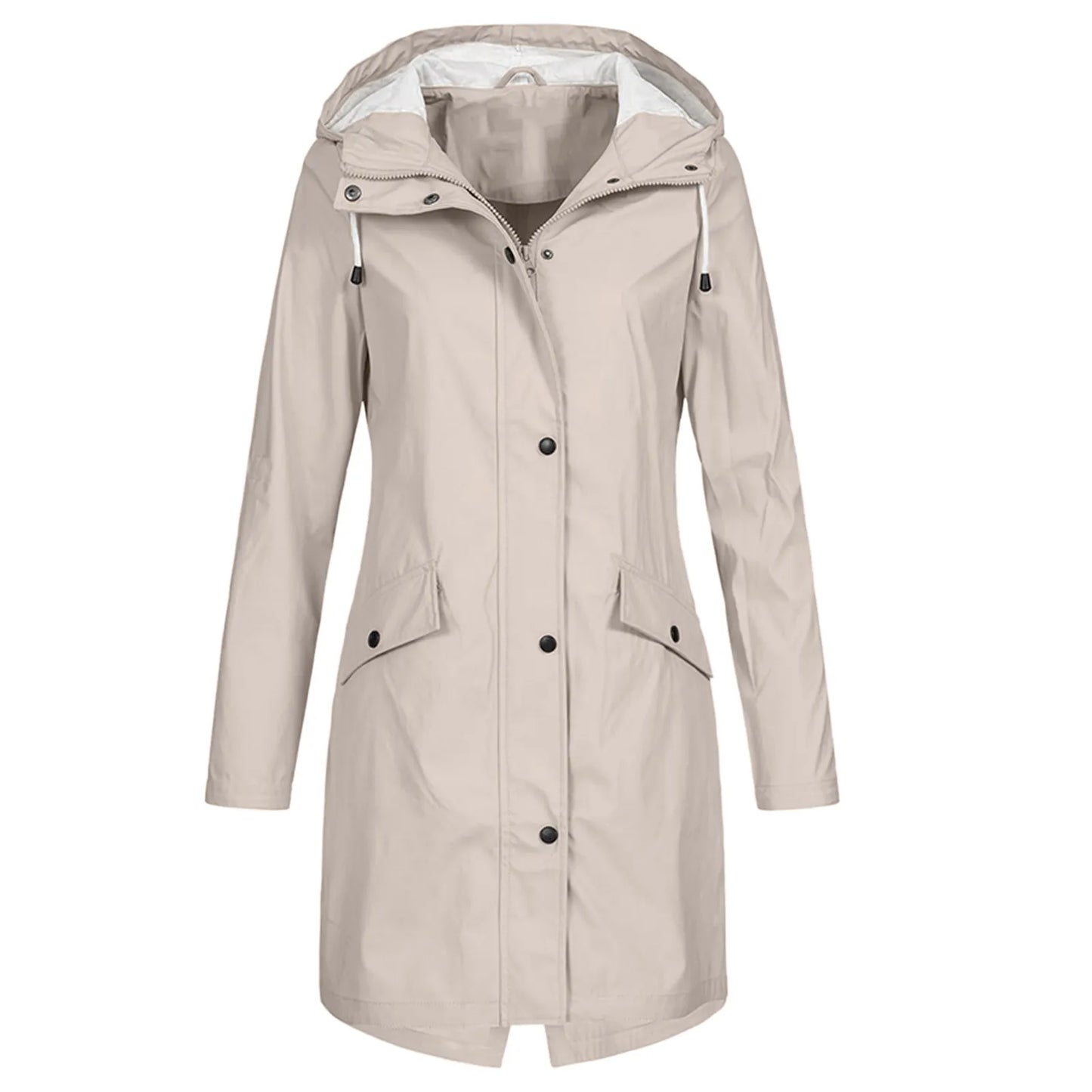 Women's Large Waterproof Parka - Hooded & Rainproof Coat