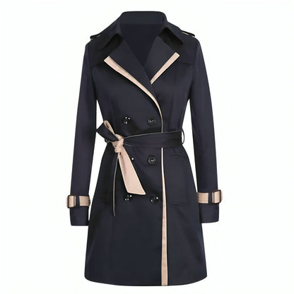 Classic Double Breasted Long Ladies Coat