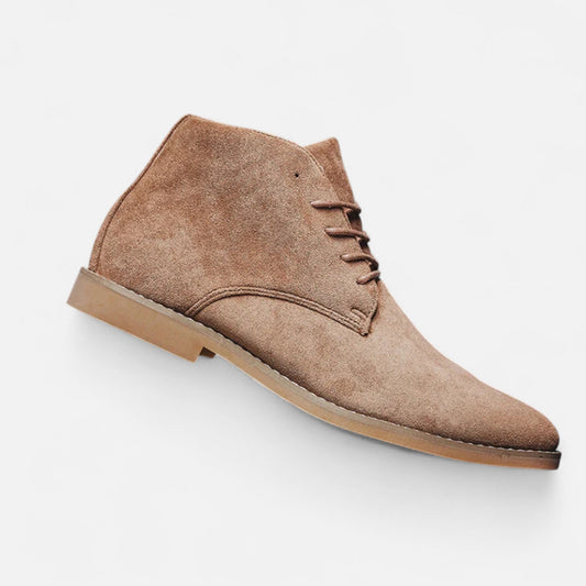 Classic Men's Suede Ankle Boots - Brown Leather - Modish World