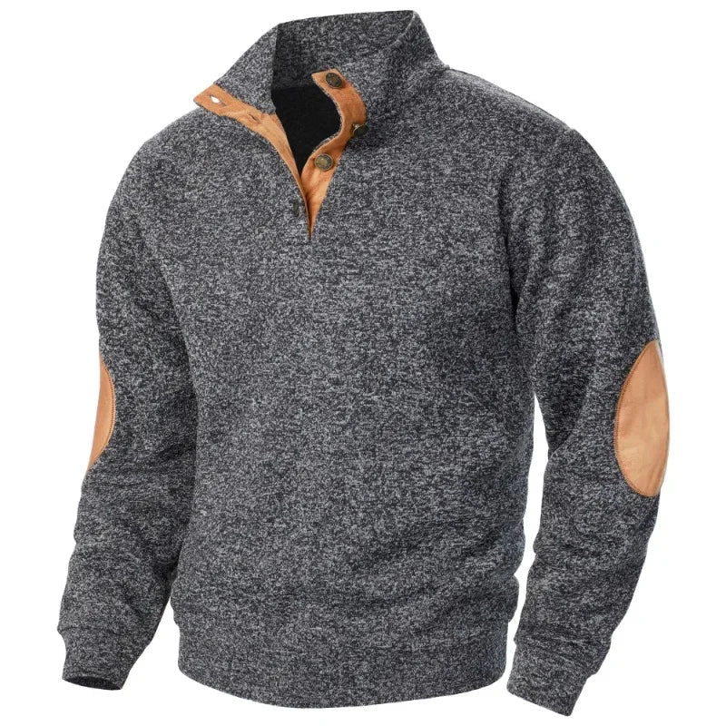 Classic Crew Neck Sweater with Patch Details