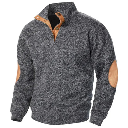 Classic Crew Neck Sweater with Patch Details