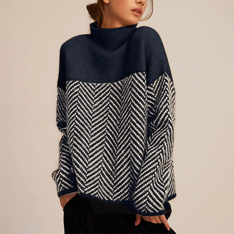 Multicolor Crew Neck Women's Sweater