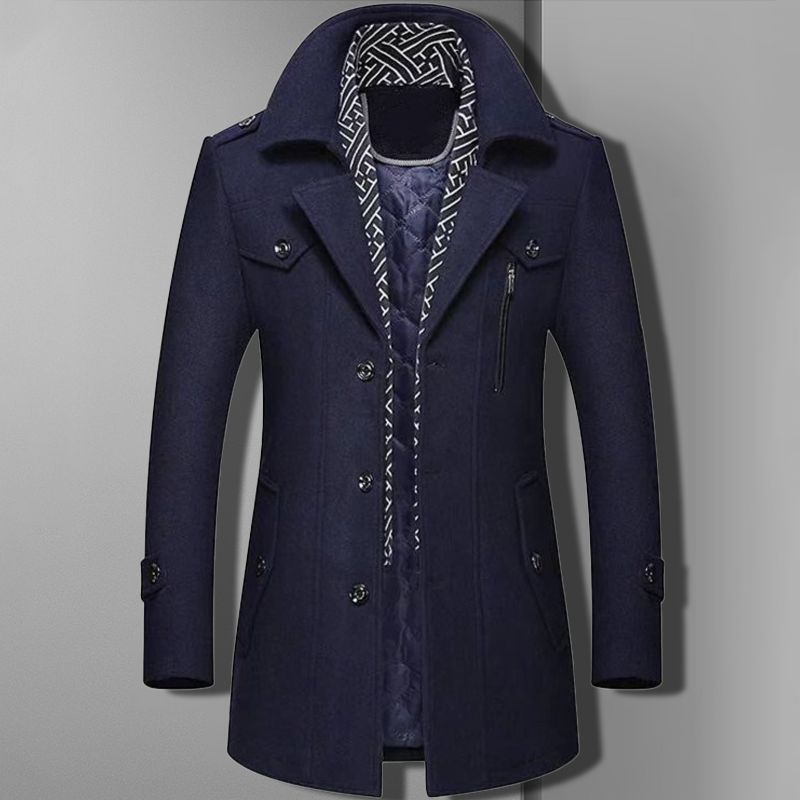 Classic Men's Button Front Coat