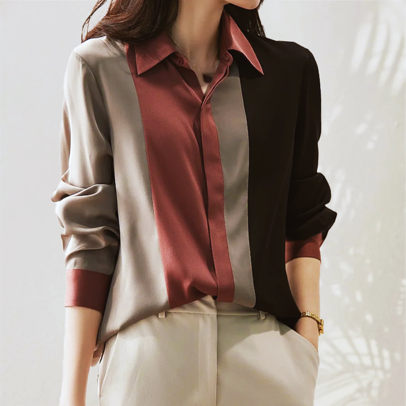 Classic Feminine Stripe Business Shirt