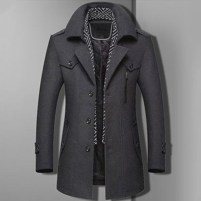 Classic Men's Button Front Coat