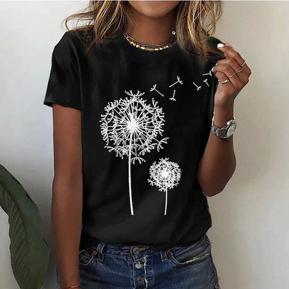 Relaxed Fit Floral Womens Tee Shirt