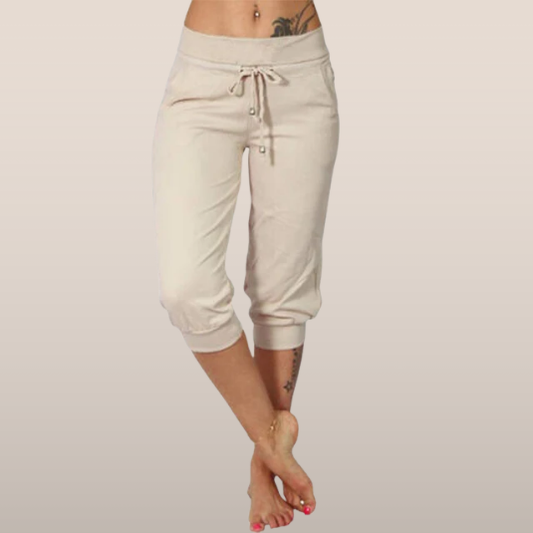 Casual Elastic Waist Capri Pants - ModishWorld
