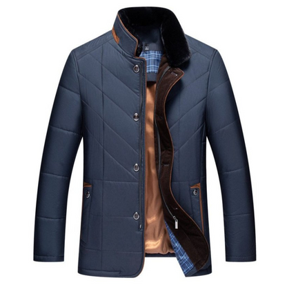 Warm Quilted High Neck Mens Coat - ModishWorld