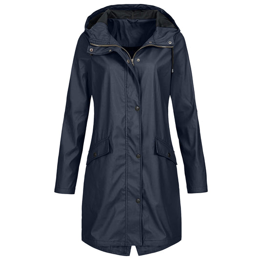 Waterproof Long Ladies Rain Jacket - ModishWorld