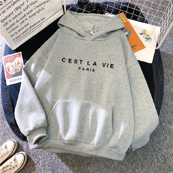 Relaxed Fit Graphic Hoodie with Pouch Pocket