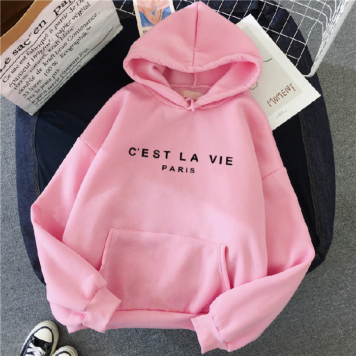 Relaxed Fit Graphic Hoodie with Pouch Pocket - ModishWorld