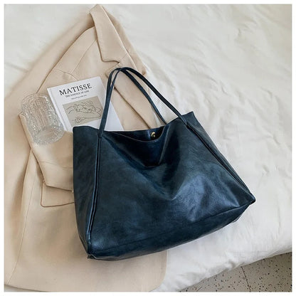 Classic Ladies Leather Tote Handbag - Vibrant Colour Large Stylish - ModishWorld