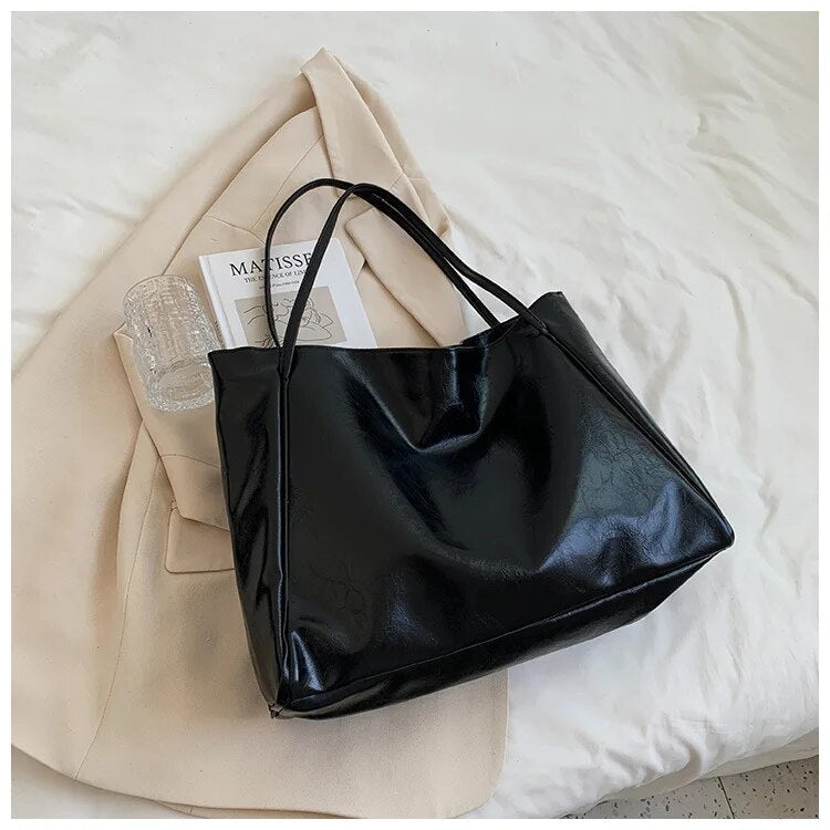 Classic Ladies Leather Tote Handbag - Vibrant Colour Large Stylish