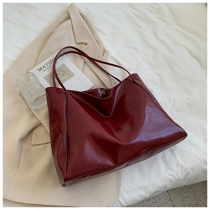 Classic Ladies Leather Tote Handbag - Vibrant Colour Large Stylish
