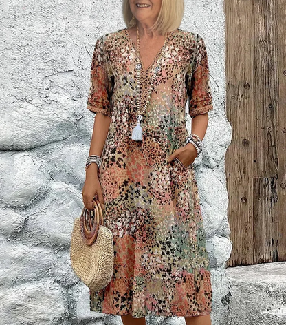 Pretty Floral Short Sleeve Summer Dress