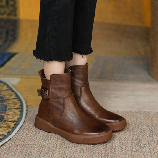 Classic Low Heel Ankle Boots for Women - ModishWorld