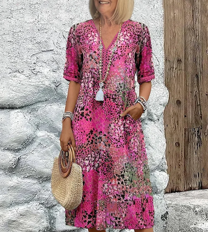 Pretty Floral Short Sleeve Summer Dress