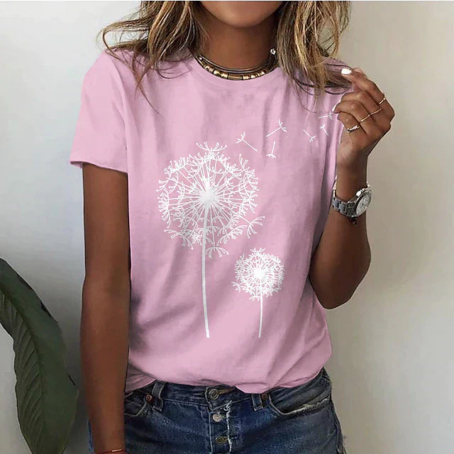 Relaxed Fit Floral Womens Tee Shirt