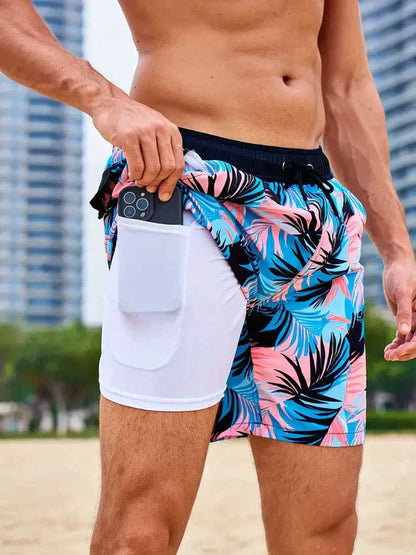 Moisture Wicking Athletic Swim Trunks for Men