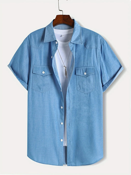 Casual Blue Jeans Shirt for Men - ModishWorld