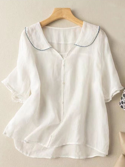 Classic Casual Womens Short Sleeve Shirt - ModishWorld
