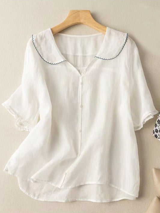 Classic Casual Womens Short Sleeve Shirt - ModishWorld