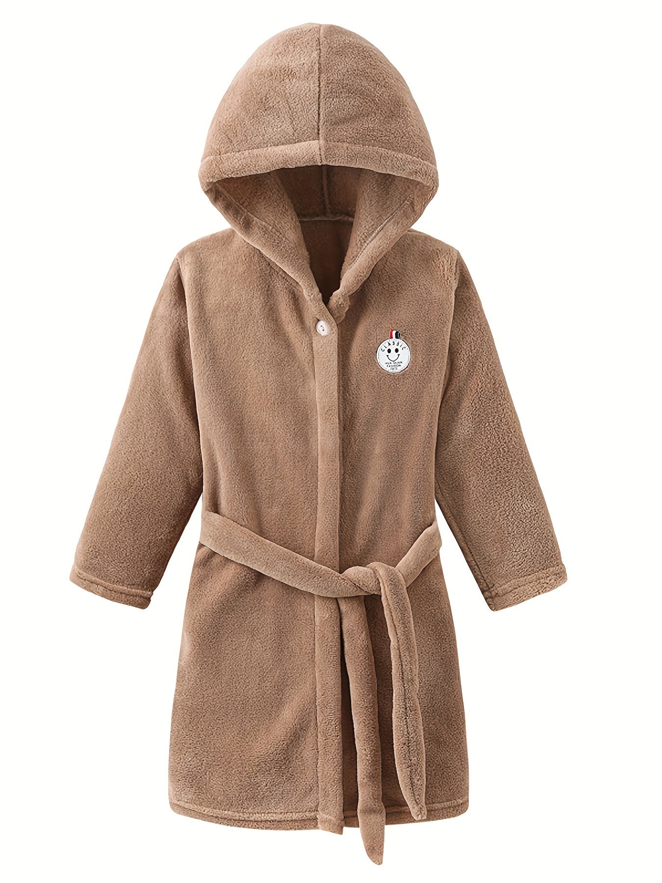 Children's Hooded Robe with Button Front
