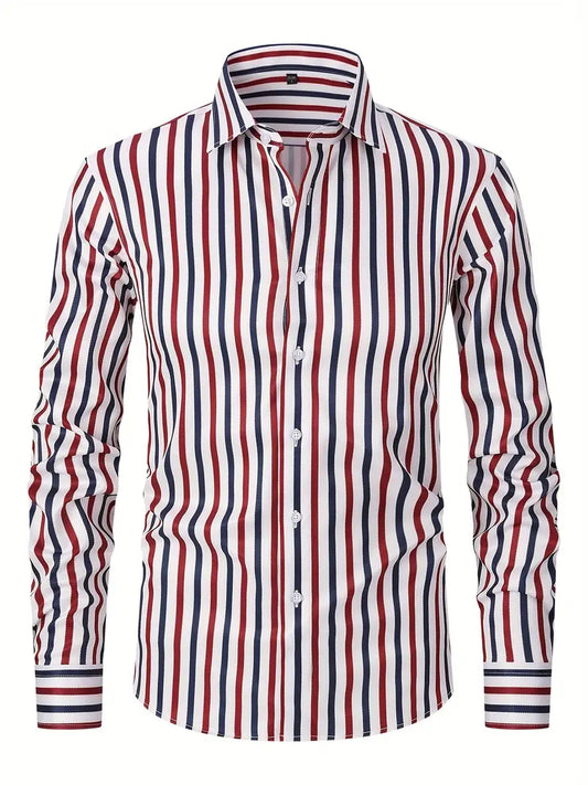 Casual Classic Striped Mens Shirt - ModishWorld