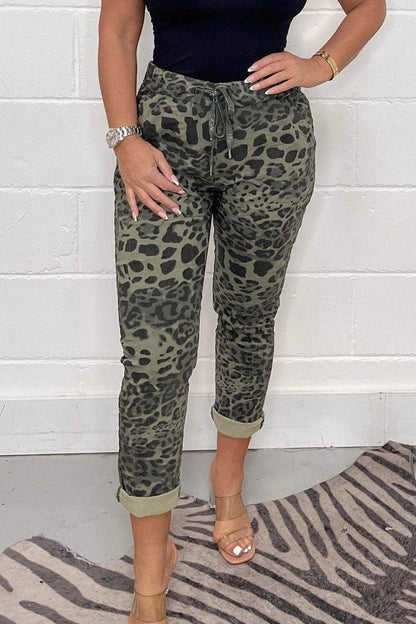 Women's Leopard Pants - Soft Relaxed Fit Trousers