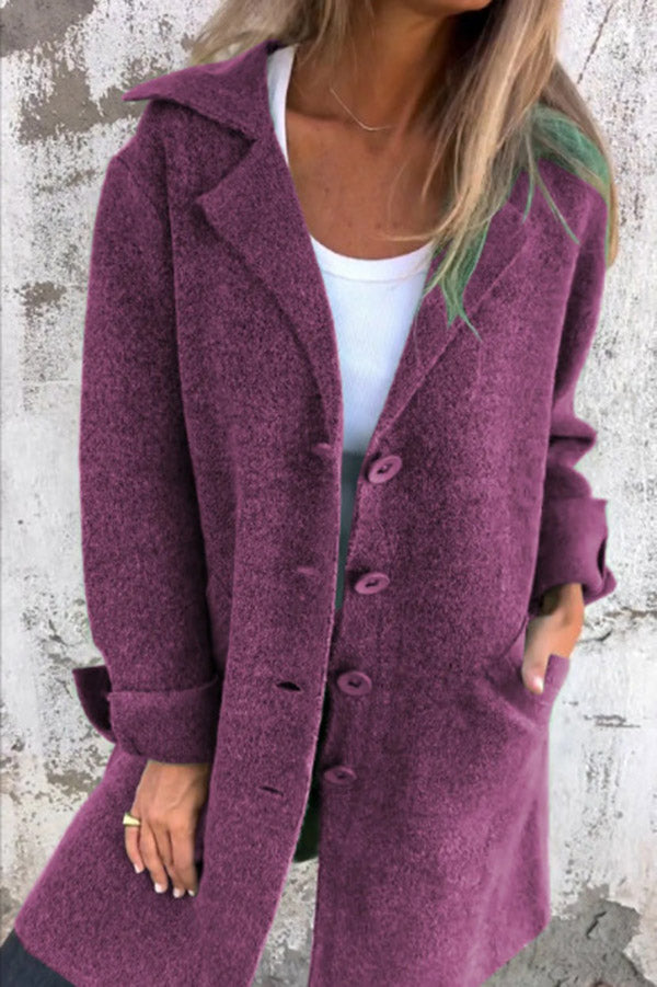 Classic Solid Color Short Trench Coat for Ladies