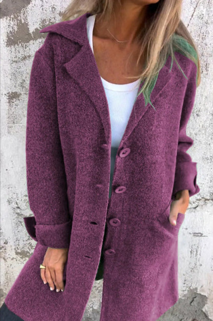 Classic Solid Color Short Trench Coat for Ladies
