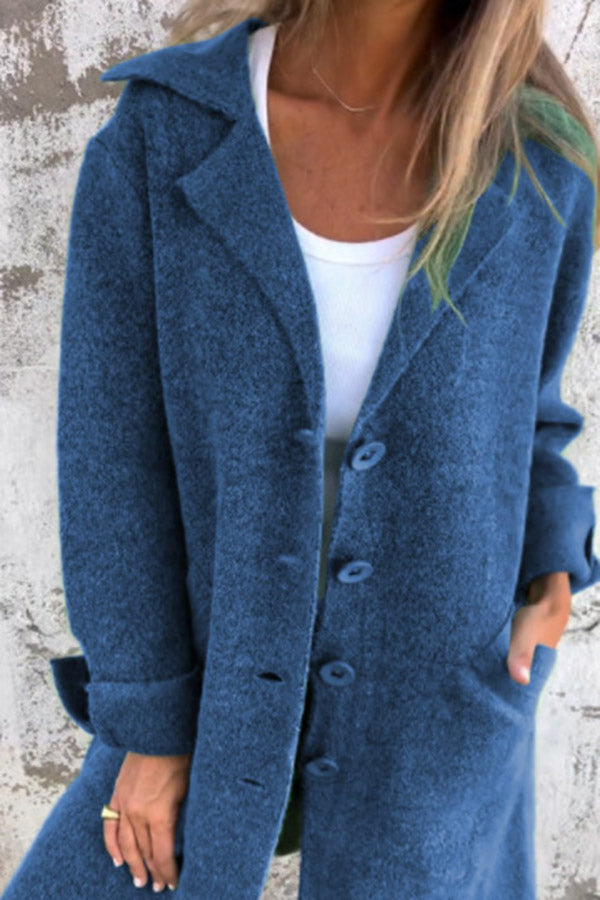 Classic Solid Color Short Trench Coat for Ladies