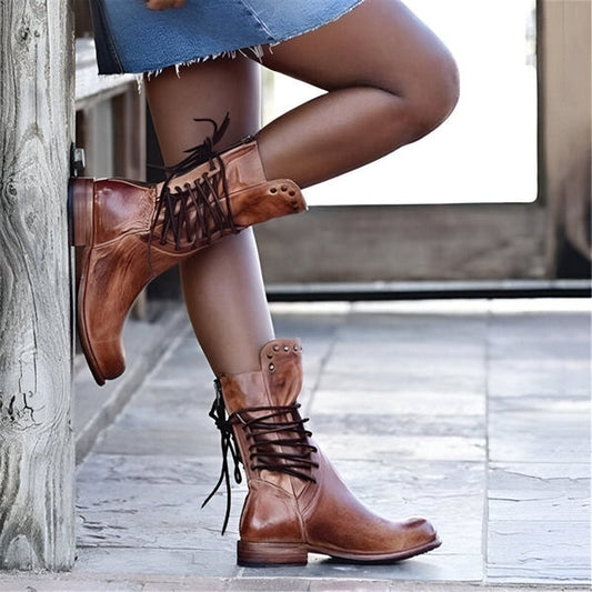 Classic Ladies Lace Up Ankle Boots Winter - Modish World