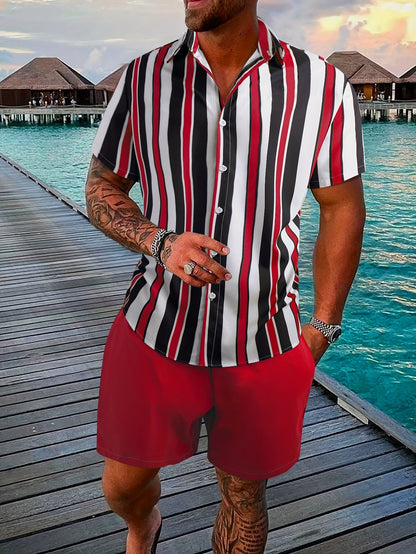 Trendy Mens Summer Shirt Shorts Combo