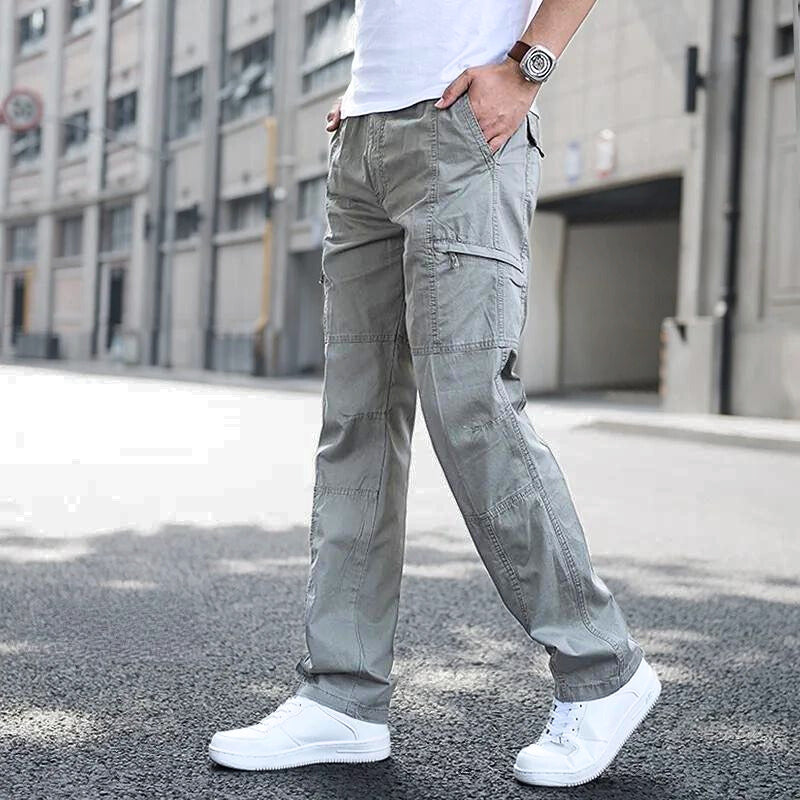 Men's Straight Fit Work Pants with Side Pockets
