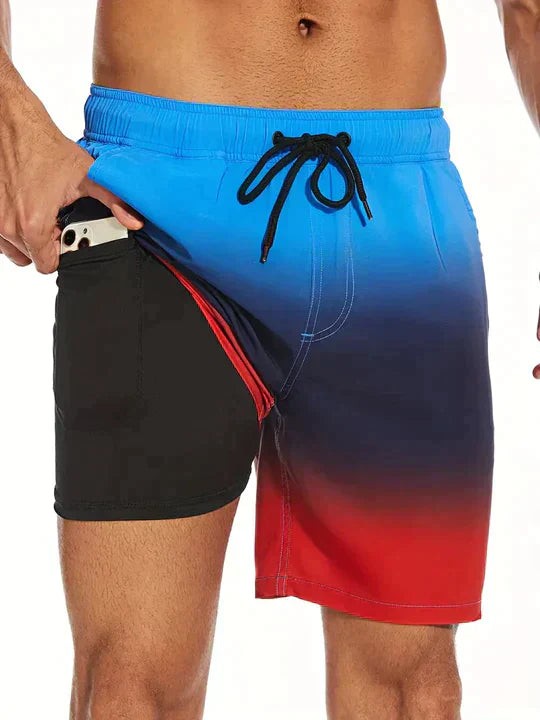 Moisture Wicking Athletic Swim Trunks for Men