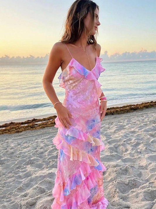 Vibrant Floral Off Shoulder Maxi Dress for Women - Modish World